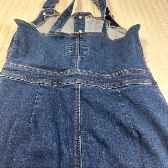 Wax Jean Dark Blue Denim Wax Jean, Size M, Blue Overalls Skirt. - Picture 7 of 12